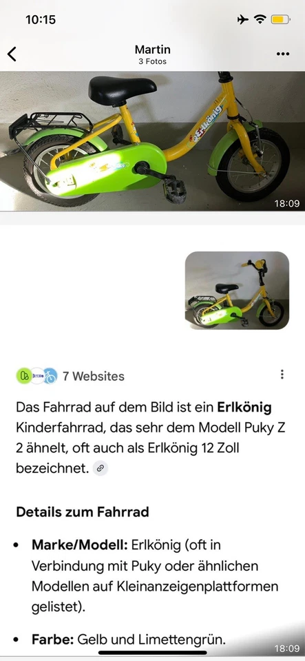 Kinderfahrrad 12 Zoll Pucky Grün Gelb Kinderfahrrad Kinderrad - Bild 1 von 1