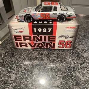 #56 Dale Earnhardt 1987 Chevy Ernie Irvan Die Cast Car Bank 1:24 Silver - Picture 1 of 8