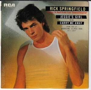 RICK SPRINGFIELD/JESSIE'S GIRL/CARRY ME AWAY USED 7" W/ PIC SLEEVE VG+/VINYL NM - Picture 1 of 3