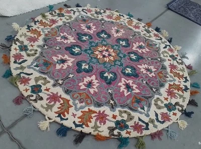 PINK / BLUE 6'-0" x 6'-0" Back Stain Rug, Reduced Price 1172791131 NOV576M-6R - Image 1 of 4