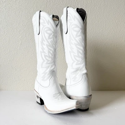 Lane MEGAN MORONEY Smokeshow Botas de Cowboy Femininas 8.5 Branco Western Cowgirl Alto - Imagem 1 de 4