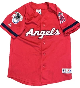Vintage Majestic California Angels Button Up Stitched MLB Jersey Youth M - Picture 1 of 8
