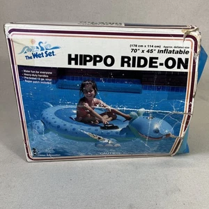Vintage Intex The Wet Set 70" x 45" Inflatable Hippo 1988 Ride-on READ - Picture 1 of 14