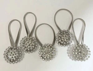 5 Pcs Magnetic Curtain Tiebacks Crystal Tie Backs Buckle Clips Holdbacks Home - Picture 1 of 7