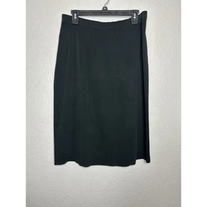 MING WANG Women's Stretch Acrylic Knit Skirt Elastic Waist Black Size L - Picture 1 of 6