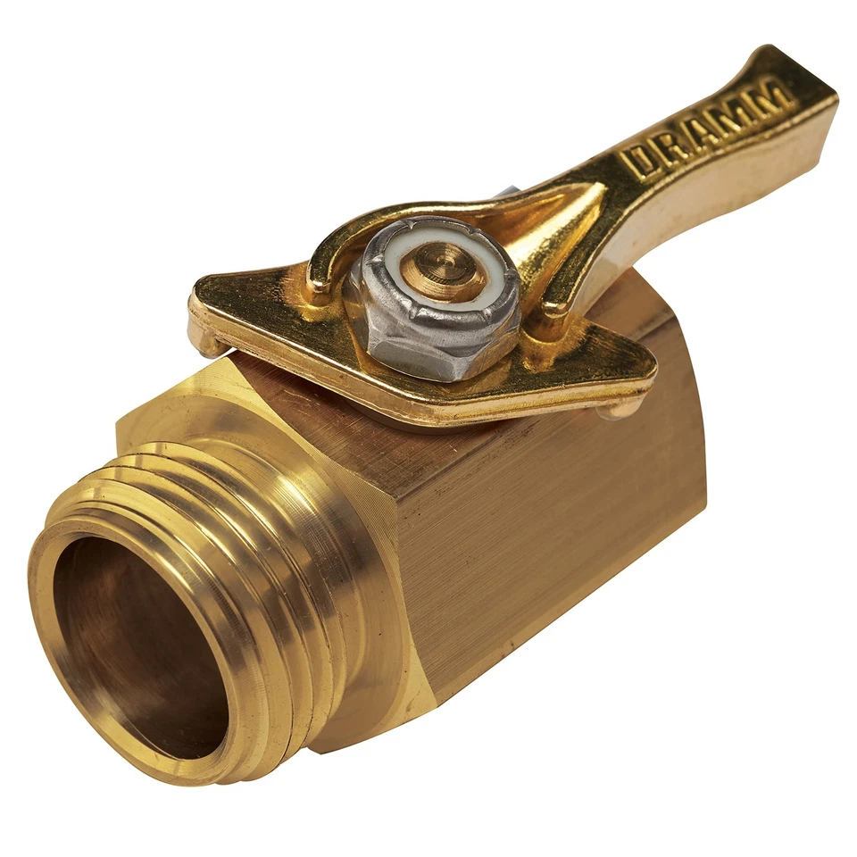 35001 Heavy Duty Brass Shut Off Valve – Full Water Flow Hose Connector Male ...
