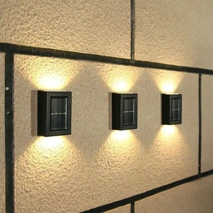 Solar 2LED Deck Light Path Garden Patio Pathway Stairs Step Fence Lamp Outdoor - Picture 1 of 13