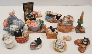 Peter Fagan Cats Collectable Collection of 13 Hand Painted Scotland - Foto 1 di 8