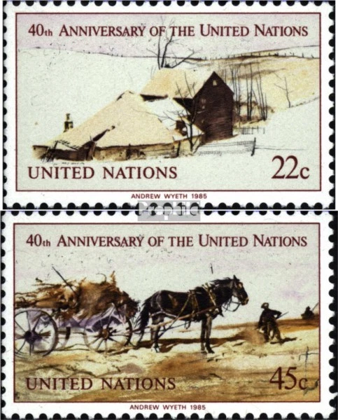 ONU-Nueva York 470A-471A como nuevo/MNH 1985 40 años Foto 1 de 1