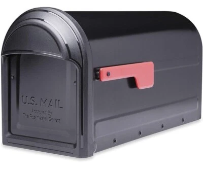 Barrington Galvanized Steel Post Mounted Black Mailbox 11inH x 88in W x 20.6in L - Image 1 of 3