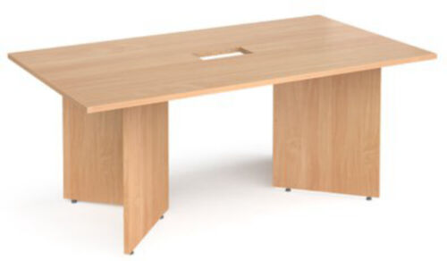 Arrow head leg rectangular boardroom table 1800mm x 1000mm with central cutout 2