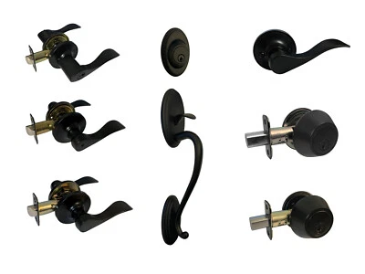 HOUSE GUARD HARDWARE House Guard Black door handle knob lever Lock entrance privacy passage deadbolt