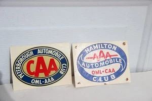 2 Vintage AAA Automobile Club Peterborough & Hamilton Canada Stickers - Unused - Picture 1 of 6
