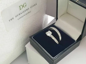 Silver Channel Set Created Diamond Ring - Size T - Gift Boxed - Free Postage - Picture 1 of 2