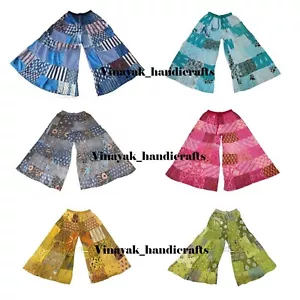 Wholesale 15 PC Rayon Patchwork Wide Leg Hippie Boho Gypsy Palazzo Pants Trouser - Picture 1 of 12
