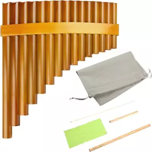 15 Pipes Brown Pan Flute G Key Chinese Traditional Musical Instrument Pan Pipes - Picture 1 of 9
