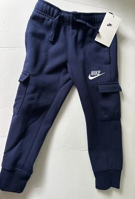Nike молодежный размер 4 темно-синий грузовой бегун спортивные штаны новый Бесплатная доставка - Изображение 1 из 4