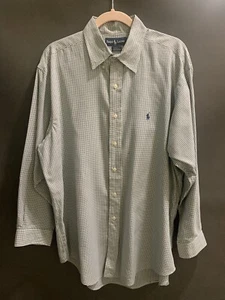Ralph Lauren Button Down Shirt Green Yarmouth Pony, Men's 16.5 / 32-33 - Picture 1 of 11
