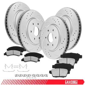 338mm Front & 312mm Rear Brake Rotors Pads for 2003-2008 2009 4Runner GX470 - Picture 1 of 12