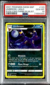 2021 Pokemon Black Star Promo Umbreon SWSH129 Evolving Skies Blister PSA 10 - Picture 1 of 2