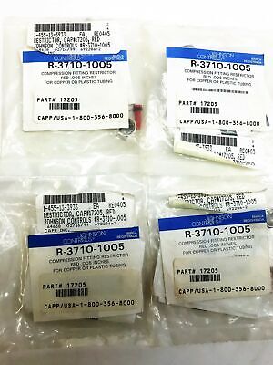 Johnson Controls Compression Fitting Restrictor R-3710-1005 [Lot Of 4] NOS • 26.16$