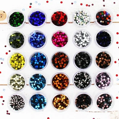 MACHINE CUT HOTFIX CRYSTAL RHINESTONES - 5 SIZES - 25 COLORS - HOT FIX STONES - Image 1 of 4