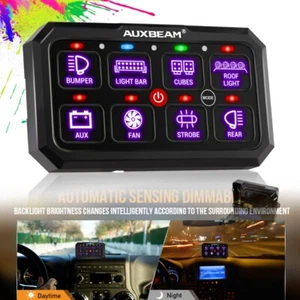 AUXBEAM RGB 8 Gang Switch Panel Momentary Circuit Control Relay System For Honda - Picture 1 of 11