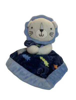 Falls Creek Baby Lion Blue Security Blanket Lovey Plush Soft Toy Trees Mountains - Image 1 of 4