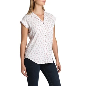 NWT Jachs Girlfriend V-Neck Collar Short Sleeve Button Down Blouse White, 2XL - Picture 1 of 2