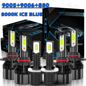 For Chevy Corvette 1996-2004 LED Headlight Bulbs Hi/Low Beam Fog Light Blue 6PC - Picture 1 of 12