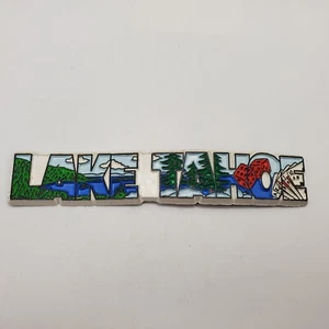 Vintage Lake Tahoe Fridge Magnet Pine Trees Gambling Dice Poker 4.75" x 0.8" - Picture 1 of 2