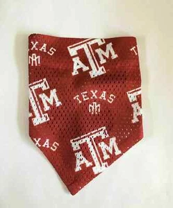 TEXAS A&M AGGIES DOG CAT MESH JERSEY PATTERN BANDANA SMALL/MEDIUM MEDIUM/LARGE - Picture 1 of 1