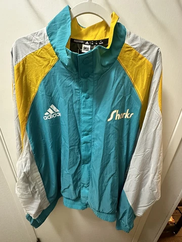 Adidas NHL SJ San Jose Sharks Men 2XL Reverse Retro 2.0 Full Snap Jacket w/ Tags Cover