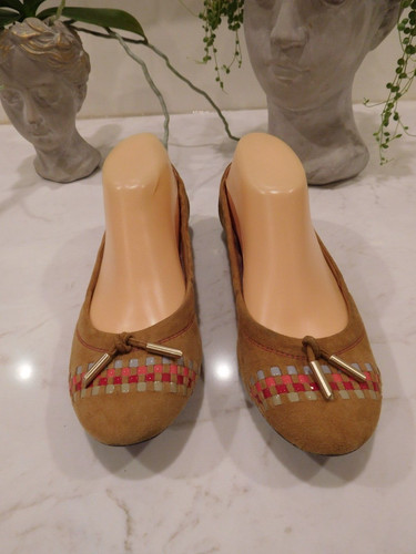 TOD’S Splendide ballerine TOD'S in pelle marrone chiaro con design a trama di cestino taglia 6