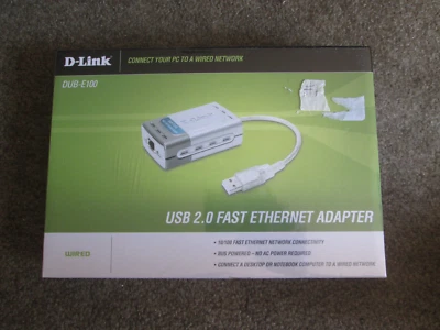 D-Link DUB-E100 USB 2.0 Fast Ethernet Adapter H/W Ver.:B1 Genuine New Sealed #1 - Image 1 of 4