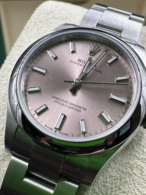 Rolex Oyster Perpetual 277200 esfera rosa pulsera Oyster con bisel de plata Foto 1 de 4