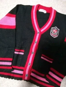 mezzo piano girls vintage knit cardigan black 120cm heiseiretro Japanese kawaii - Picture 1 of 7