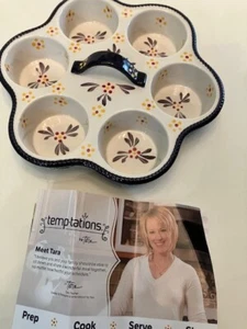 Temp-Tations By Tara Old World Muffin Cupcake Baking Pan Ovenware Purple Flower - Picture 1 of 10