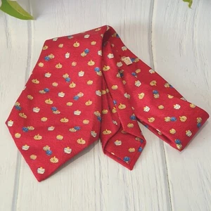 BULGARI Mens SILK TIE Designer DAVIDE PIZZIGONI Red TURBAN Pattern Suit Formal - Picture 1 of 12