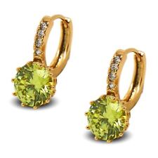 18ct Gold Filled Womens Hoop Earrings with Yellow and White CZ Crystals