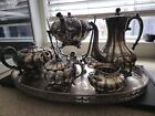 Antique James Dixon Sons Silver Plate 6 pc Coffee Tea Service With Extras