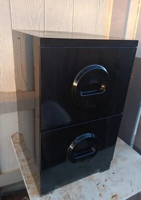 70'S SPACE AGE MODERN ACRYLIC 2 DRAWER AKRO-MILS FILE CABINET LEGO HANDLES 27"T  - Image 1 of 4