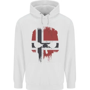 Norway Skull Flag Gym Bodybuilding Biker Childrens Kids Hoodie - Picture 1 of 29