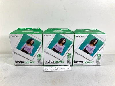 (LOT OF 3) Fujifilm instax Square Instant Film 20 Exposures Each EXP 06/2027 NEW - Image 1 of 3
