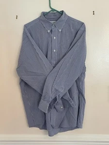Brooks Brothers Shirt Men's 17-34, Large Blue White Gingham Long Sleeve In EUC - Picture 1 of 4