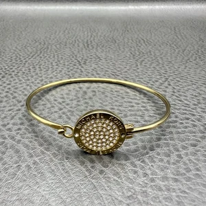Michael Kors Bracelet Womens 6.7 Inch Gold Tone Pave Crystal Bangle Jewelry Gift - Picture 1 of 7