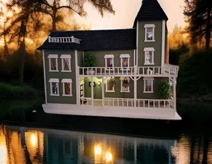Dollhouse 1/12 Scale Miniature With Furnishings 4'x4' LOCAL PICKUP ONLY - Picture 1 of 24