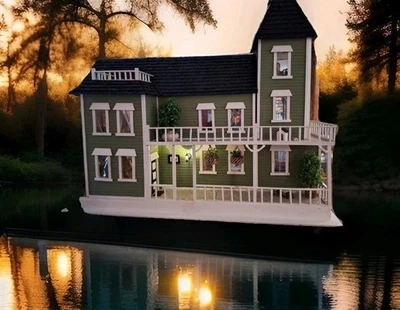 Casa de muñecas escala 1/12 miniatura con muebles 4'x4' SOLO RECOGIDA LOCAL Foto 1 de 4