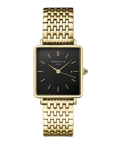 Rosefield QBSG-Q017 Damenuhr The Boxy goldfarben, schwarzes Zifferblatt, 26 x 28 - Foto 1 di 4