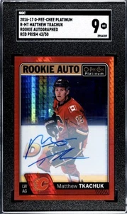 OPC Platinum Red Prism 2016 automático/50 Matthew Tkachuk RC SGC 9 Pop 1 - Imagen 1 de 2